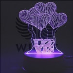 홈오브제 3D 착시 아크릴 무드등(하트풍선) 전구조명 침실등 침실조명 : 윙스 추천 샾