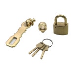 Chinfly Padlock 앤티크 헤비 듀티 황동 도어 락, 헛간 울타리 도구 상자 게이트 짐 락커용 해스프 키, 7.5cm Dark Brass Padlock... 