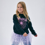 [마르디메크르디 레쁘띠] KIDS SWEATSHIRT FLOWERMARDI MIX PEARL EMBELLISHED_NAVY LAVENDER : 마르디 메크르디