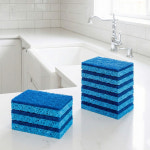 삼중 양면 주방 수세미 천연 스펀지 청수세미 부드러운 노스크래치 물때 기름때 제거 8개입 : 라이크하우스