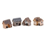 JOINPAYA DIY 요정 정원용 미니어처 초가 지붕 주택 마이크로 조경 장식 원예 액세서리, 분재 테라리움 공예 랜덤 스타일 : trenvy