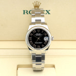 롤렉스 데이저스트 31 미듐 신형 278240 블랙 로만 여자 스틸 시계 2022년 보증서 : 로지워치