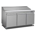 72인치 상업용 샌드위치 & 샐러드 준비 테이블 냉장고, 18개의 팬, 냉장 테이블, 스테인리스 스틸, 팬 강제 냉각, 주방 장비 포함 29 W... 