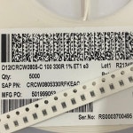 3300 SMD 후막 저항기 CRCW0805330RFKEAC 100PCs 0805 330R : 구대왕슛돌이