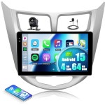 15 720p 현대 자동차 포함 2010-2016용, ahd 카메라 스크린 터치... 라디오 베르나 무선 액센트 카플레이 스테레오, 4+64g 안드로 : 캐비지77