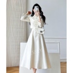 결혼식2부정장 피로연원피스 화이트 결혼식 원피스 초겨울 드레스 : 러브앤룩
