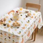 1세트 이 병아리는 첫 번째 생일 장식입니다 닭 테이블보 꽃무늬 플라스틱 커버 농장 동물 마당용 : 반월마켓20