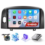 카메라 wi-fi, 2004-2008용 5ghz eq, 자동, 카플레이/안드로이드 소나타 1280 720, 4+64g 백업 15 스테레오용 9인치 x 5.0 : 캐비지77