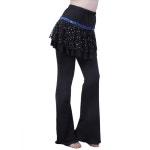 여성댄스복 라인댄스복 하의 스포츠댄스 메쉬 왈츠 치마 바지 사교 바 사교댄스 하이웨스트 M 7203다홍 : 고요한상자