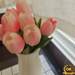 USB 현대 꽃병 흰색 플라스틱 바구니 북유럽 홈 거실 장식 꽃꽂이 야간 조명 : 트레이드셀46