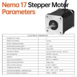 YEJMKJ 10팩 네마 17 스테퍼 모터 2상 1.8 u200C u200C 0.84Nm(118.95온스 인치) 고토크 바이폴라 60mm 2.3A 1.5 4-리드 샤프트 24... 