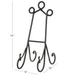 데코 79 메탈 디스플레이 이젤 스크롤 테이블탑 이젤, 스탠드 6인치 x 10인치 14인치, 블랙 Black 6 x 9 x 18 : 티키타샵01