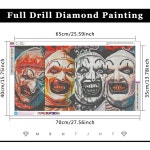 MBNTJHT 할로윈 대형 다이아몬드 아트 키트 , 호러 클라운 5D 풀 라운드 드릴 페인팅 DIY 보석 키트, 홀리데이 선물용 16x28인치. G9027... 