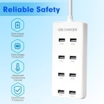 USB 8 포트 데스크톱 휴대용 충전소 장치를 하며 이어폰 기타 블루투스 장치와 매우 충전 충전하기에 휴대폰 태블릿 호환됩니다 동시에 및... 