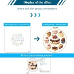 초보자를 위한 젠칭 초콜릿 케이크 자수 키트, 20cm 후프가 있는 29x29cm 원단, 실 및 도구, 마카롱과 컵케이크가 있는 디저트 디자인(C0175)... 