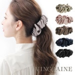 VINGTAINE H7685-NY- [반텐] 바나나 클립 리본 새틴 프릴 볼륨 레이어드 귀여운 헤어 액세서리 어른 귀여운 : regalo shop