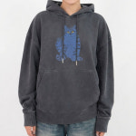 후드티 블루캣 그래픽 데일리 빈티지 피그먼트 워싱 후디 블루캣 : 샤샤미우