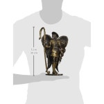 11 75인치 성 라파엘, 전사 포즈와 검은 동상 피규어 착용 : 치즈포켓