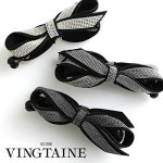 Vantage VINGTAINE 체인 리본 바나나 클립 성인 여성 헤어 액세서리 헤어 클립 H7335-BK- 블랙 : regalo shop