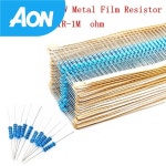50개 1/2W 금속 필름 저항기 1% 1R-1M 1 2 10 22 47 330 Ohm 1K 4.7K 2R : 아온무역co