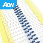 100개 1/4W 0.25W 금속 필름 저항기 0R 0.1Ohm-0.91Ohm 1R-10M 1 3 10 30 옴 1K 1M 2.2M 색상 반지 : 아온무역co