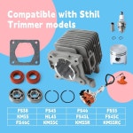 gloxted 41400201202 34mm 실린더 키트, sthil fs38 fs45 fs46 fs55 km55 hl45 fs45c fs46c km55c km55r km55rc, : 화성사이즈