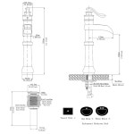 Bathfineese 블랙 욕실 싱크대 수도꼭지 폭포 그릇이 팝업 배수 어셈블리 한 손잡이 1홀 배니티 화장실 용품 호스 믹서 탭으로 카운터 위에... 