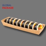 김밥 포장 용기 한줄 푸드트럭 크라프트 트레이 1줄 꼬지 핫도그 긴한줄 떡 1300개 : 글로벌 패키지