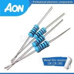 60개 1W 금속 필름 저항기 1% 1R-1M 2R 47R 330R 1K 4.7K 22K 330K 1 2 옴 : 아온무역co