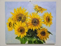 (원화) 8호 캔버스 해바라기꽃 유화그림 서양화 작품명 : 해바라기꽃 유화그림 : 푸른