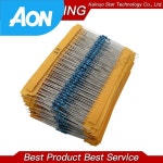 100개 1/4W 1R-10M 1% 금속 필름 저항기 100R 220R 1K 1.5K 2.2K 4.7K 2K2 4K7 3Mohm : 아온무역co