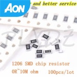 1206 1% SMD 저항기  0R-10M  1/4W  3.3M  5.1M  100 M  6.8M  7.5M  8.2M  6.2 개 20M 옴 : 아온무역co