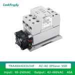 싱크가  3상 SSR 솔리드 스테이트 릴레이 모듈 40A 380VAC DIN 레일 AC에서 AC로 220VAC 모터 제어용 TRA48A40×3L54F : 알디컴퍼니13