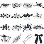 다크 스타일 신부 헤어 빗 블랙 시리즈 웨딩 피스 액세서리 여성을위한 유행 휴일 할로윈 파티 선물 : U.top