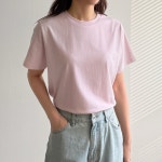 포멀 데일리 라운드 반팔 티셔츠 봄 여름 여자 : TTOOM2030
