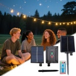 휴대용 태양광 패널, 31V 방수 원격 USB 스트링 라이트 충전기, 공구 및 가정용 발전소 / 정원 야외 농장 텐트 낚시 파티오 : 내일온도