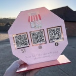 맞춤형 멀티 QR 코드 소셜 미디어 사인, 팔각형 비즈니스 아크릴 뷰티 스튜디오 스캔 결제 : 쓰리쓰리코퍼레이션