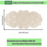Qxzvzem 원피스 23 x 12 인치 드레스 및 엔드 테이블용 타원형 도이리... 천 레이스 플레이스매트 코스터 베이지 코튼 식탁보 Black : 소로상회