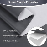 인조 가죽 원단, 55인치 폭 1.3mm 두께의 실내 장식 원단 야드 소프트... 빈티지 PU 시트 공예용 의자 지갑 쿠션, 1야드 블루 그레이 : 소로상회