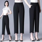 누비 퀼팅 패딩 바지 중년 노인 보온 야외 활동복 블랙 L (38.5kg - 45kg) : 아바니아
