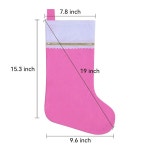 36팩 펠트 크리스마스 스타킹, 19인치 핑크와 화이트 스타킹 걸이 장식품, 가족 장식용 커프, 골드 트림 Black & White 12 Pack : 소로상회