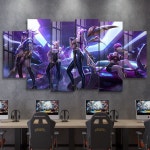 롤 게임 대형 캔버스 그림 액자 포스터 거실 카페 pc방 인테리어 1 180cmx94cm 15mm시트+천필름캔버스+프레임리스페인팅 : 삼블신