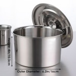 26온스/750ml 스테인리스 조미료 상자, 뚜껑이 있는 6.2 x 4인치 스톡 냄비, 수프 주방 보관용 작은 조리 냄비 16 fl oz : 소로상회