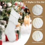 크리스마스 스타킹 u2013 대형 18 u201D 러스틱 보호 빈티지 케이블 니트 홀리데이 스타킹, 벽난로 맨틀 걸이 가족 장식용 뉴트럴 크림 : 소로상회