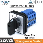 SZW26/LW26-20 Ui 660V 20A 1-2-3-4-5 3 상 12 터미널 5 위치 로터리 전환 선택기 캠 스위치 48x48mm 패널 : 825청년유통