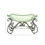 금색 금속 스크롤 베이스가 있는 데코 79 유리 주방 서빙 볼, 21인치 x 16인치 14인치, 투명 Clear 17 x 11 x 5 : 소로상회