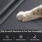 인조 가죽 원단, 55인치 폭 1.3mm 두께의 실내 장식 원단 야드 소프트... 빈티지 PU 시트 공예용 의자 지갑 쿠션, 1야드 블루 그레이 : 소로상회