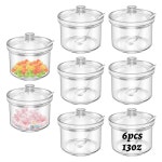 6Pcs 설탕 그릇 뚜껑, 투명 양념 상자 조미료 냄비, 조리대용 아크릴 소금 용기 13온스, 캔디 커피 티 향신료 허브용 13oz; Large 6 : 소로상회