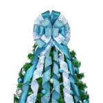 크리스마스 트리 토퍼, 48x13인치 대형 장식용 눈송이 패턴으로 인사하기 Blue and White : 소로상회