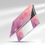 12 12.1 13.3 14 15.4 15.6 인 스킨 노트북 스티커 데칼, PC용 넷북 스킨... 방수 아트 프로텍터 쉽게 바를 수 있는 핫 핑크 플로 : 골드웨이몰